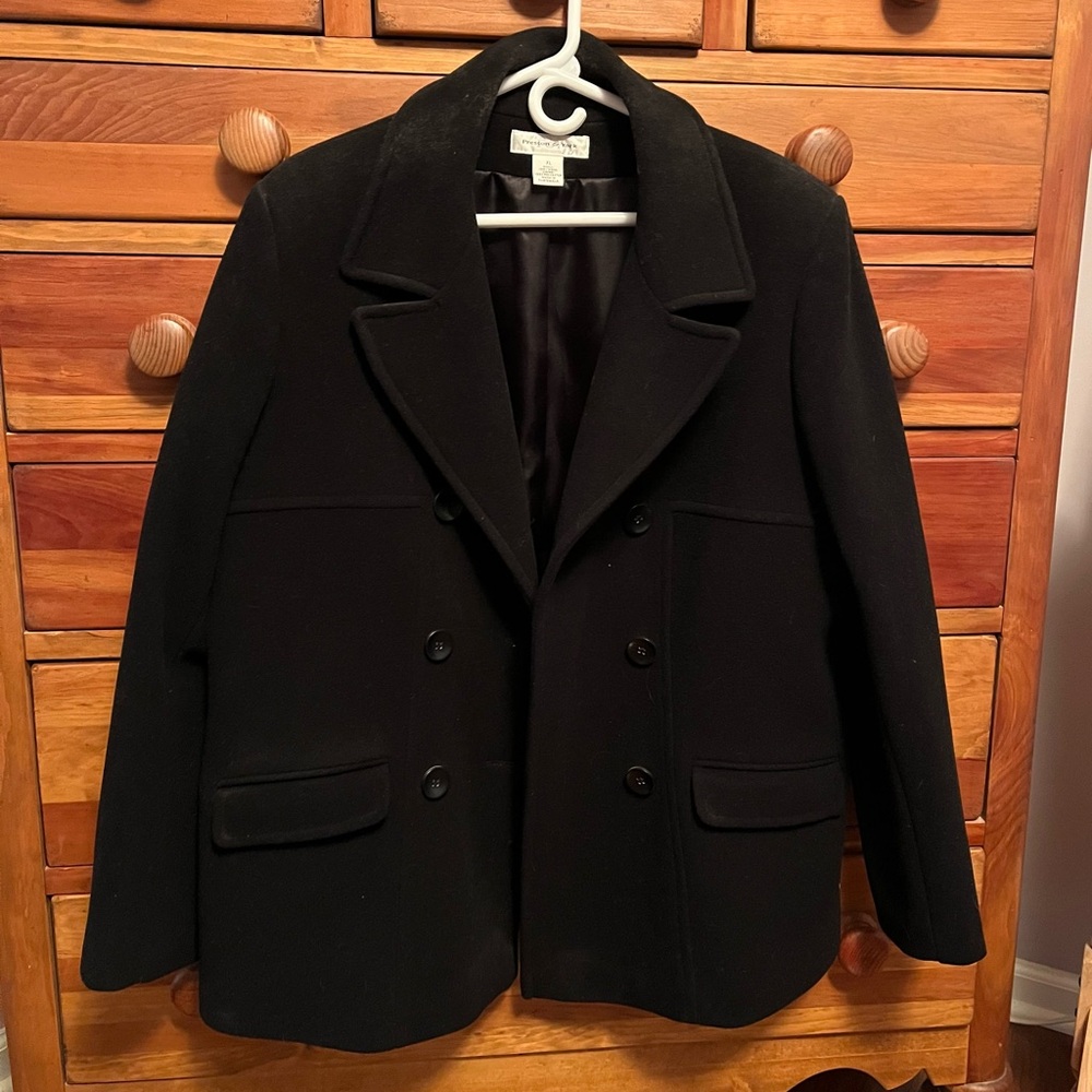 Preston & York Elegant Black Wool Coat